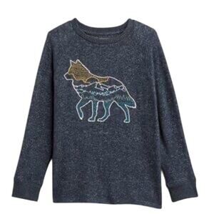 Rumi + Ryder Gray Wolf Long Sleeve Top L (12-14)